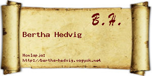 Bertha Hedvig névjegykártya